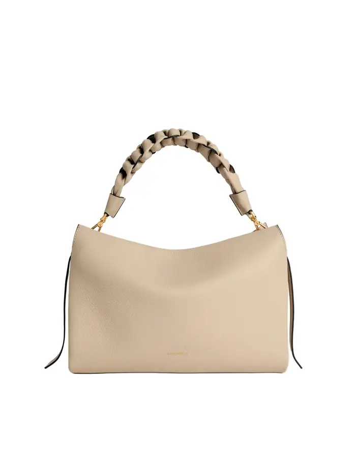 Coccinelle Borsa a Tracolla Pelle Donna Beige Logo