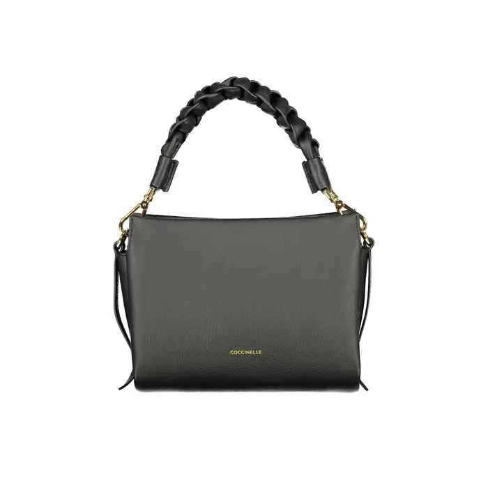 Coccinelle Borsa a Tracolla Pelle Donna Nera Logo Nero