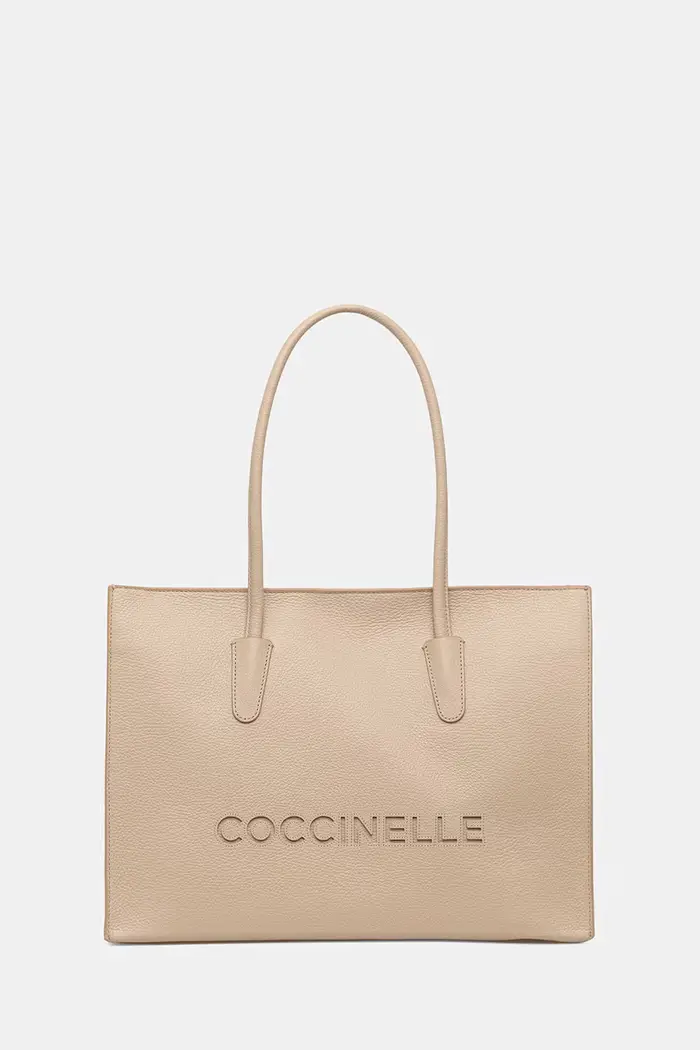 Coccinelle borsa shopper da donna in pelle Beige