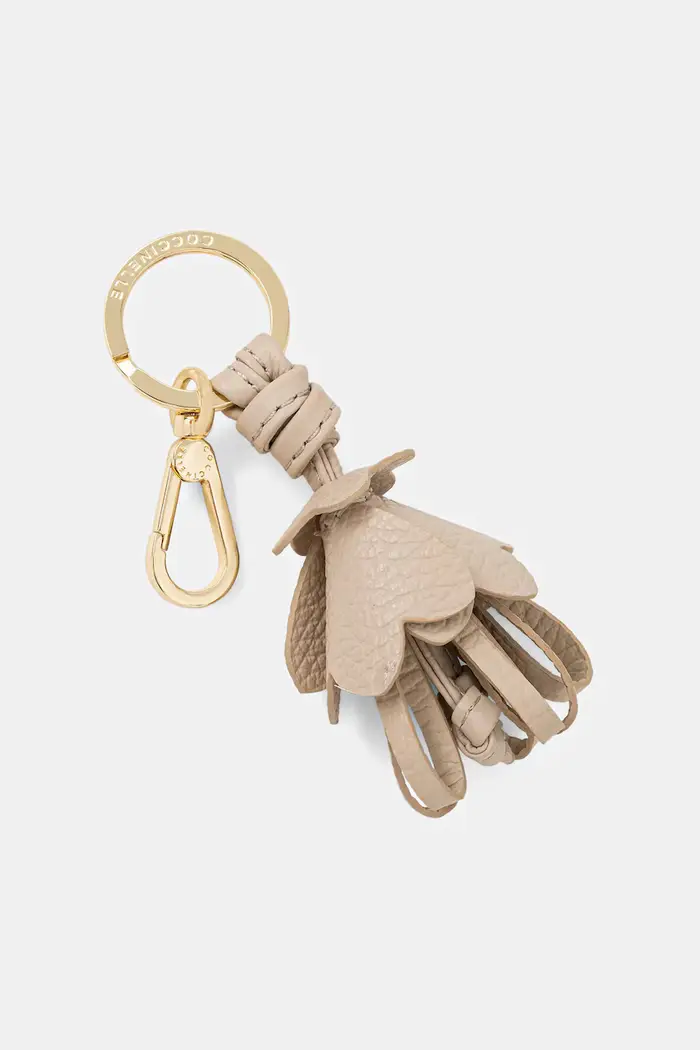 Coccinelle portachiavi in pelle Beige