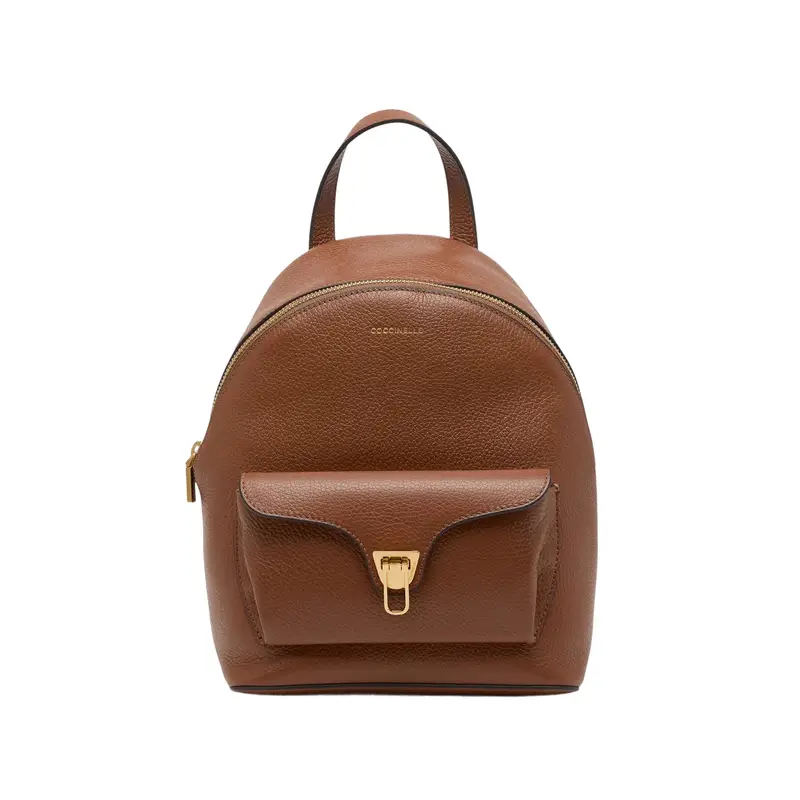 Coccinelle Zaino Donna Marrone Beat Generation in Vera Pelle