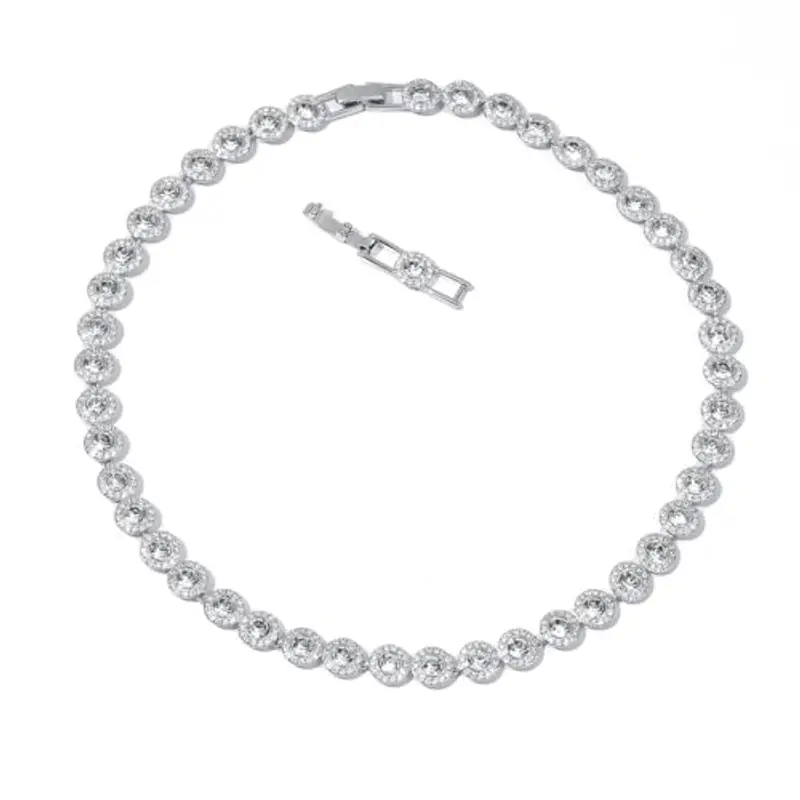 Generic Collana angelica - Collane di cristallo in oro 18 carati, collana delicata di gioielli in oro, cristallo trasparente per donne,