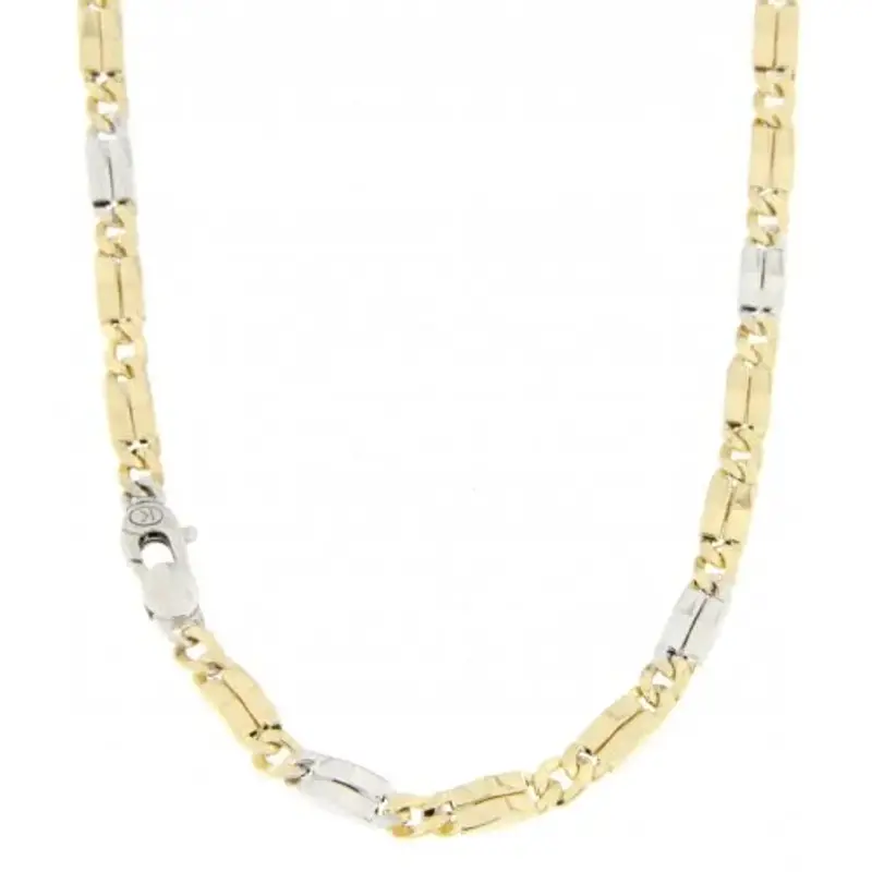 Gioielleria Lucchese Oro Collana Uomo in Oro Giallo e Bianco MZK054GB50