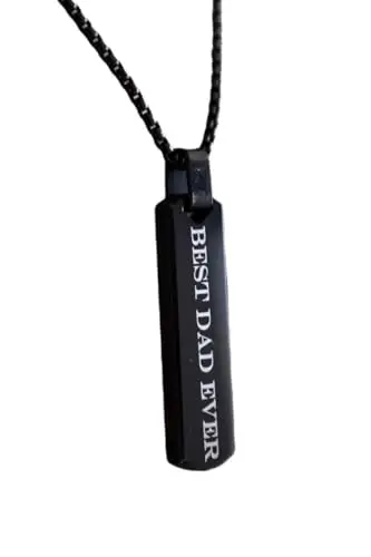 Generico Collana Uomo Personalizzabile 4 Lati in Acciaio Inossidabile – Ciondolo Inciso con Nomi, Frasi o Date – Idea Regalo per