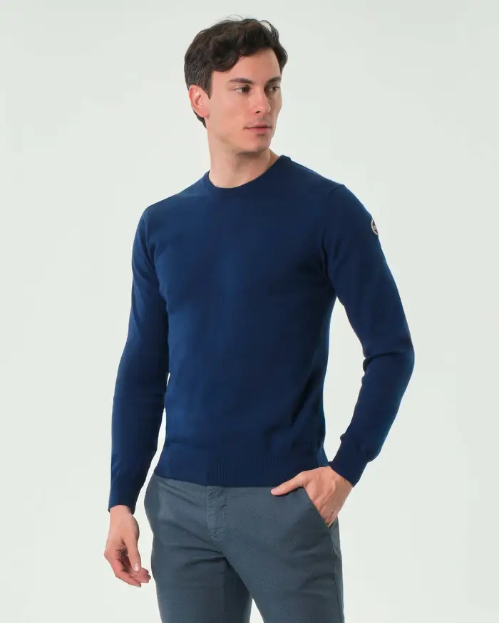 Colmar Originals Maglioncino girocollo blu indaco in puro cotone