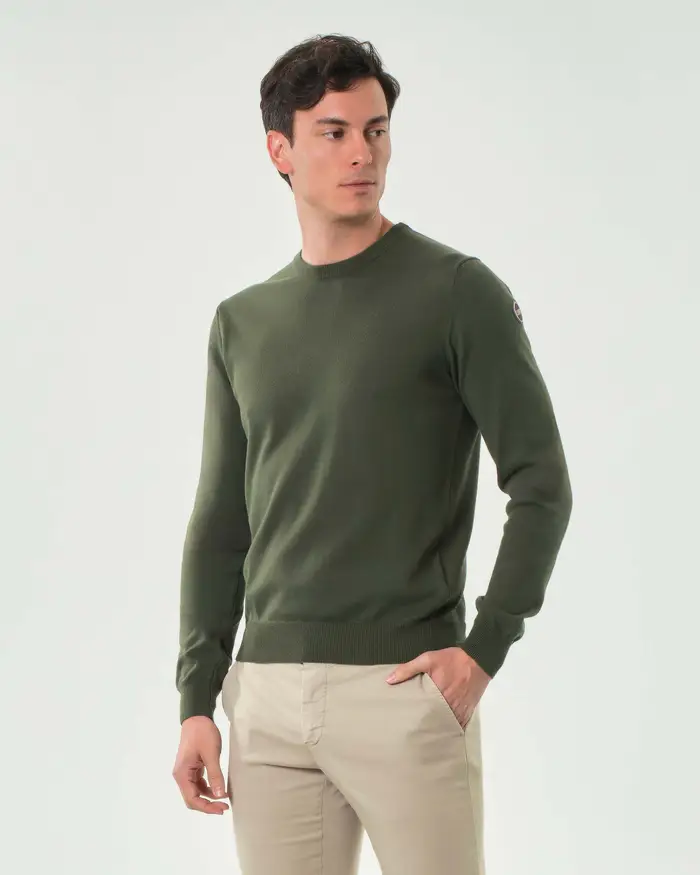 Colmar Originals Maglioncino girocollo verde militare in puro cotone