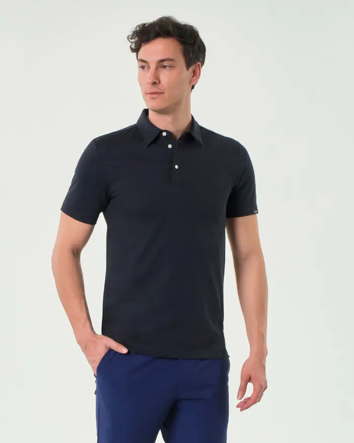 Colmar Originals Polo blu in tessuto tecnico di piquè stretch