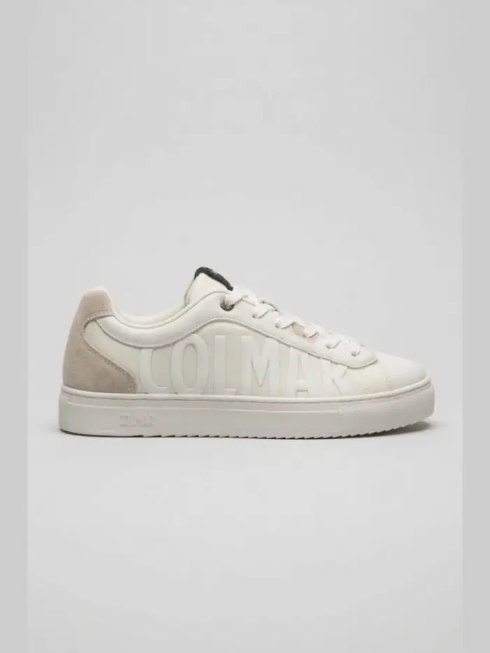 scarpe bianche uomo logo sul lato