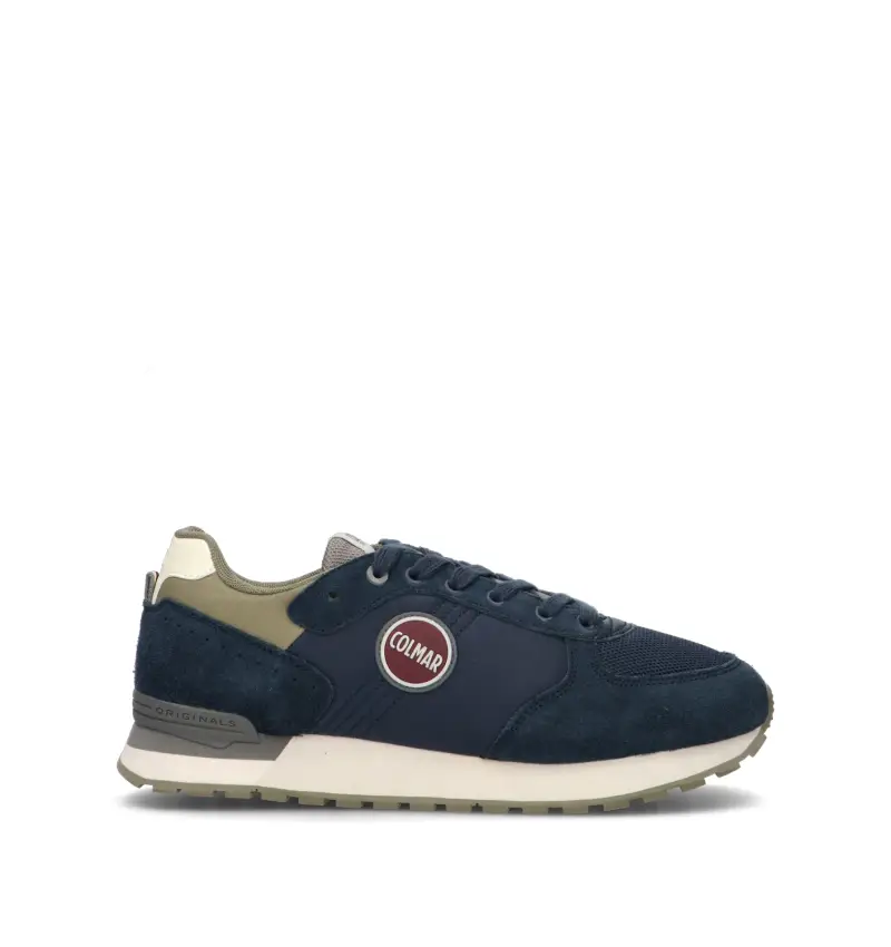 COLMAR Sneakers uomo blu in pelle e tessuto