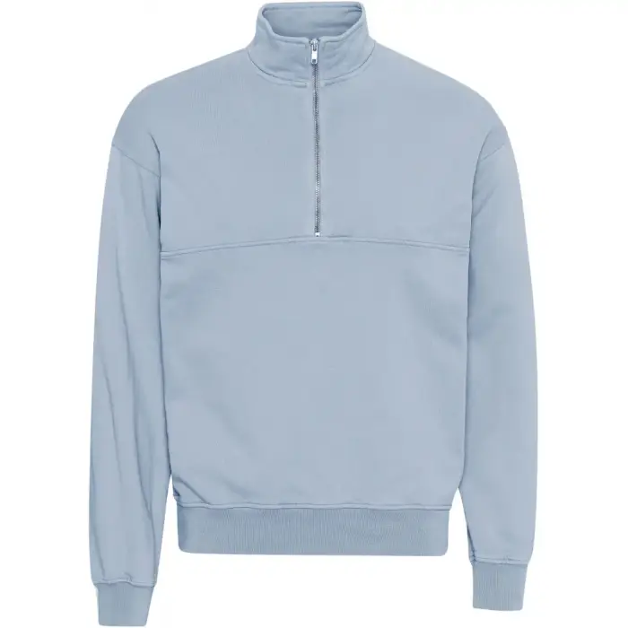 Colorful Standard Felpa 1/4 zip Organic powder blue Bleu
