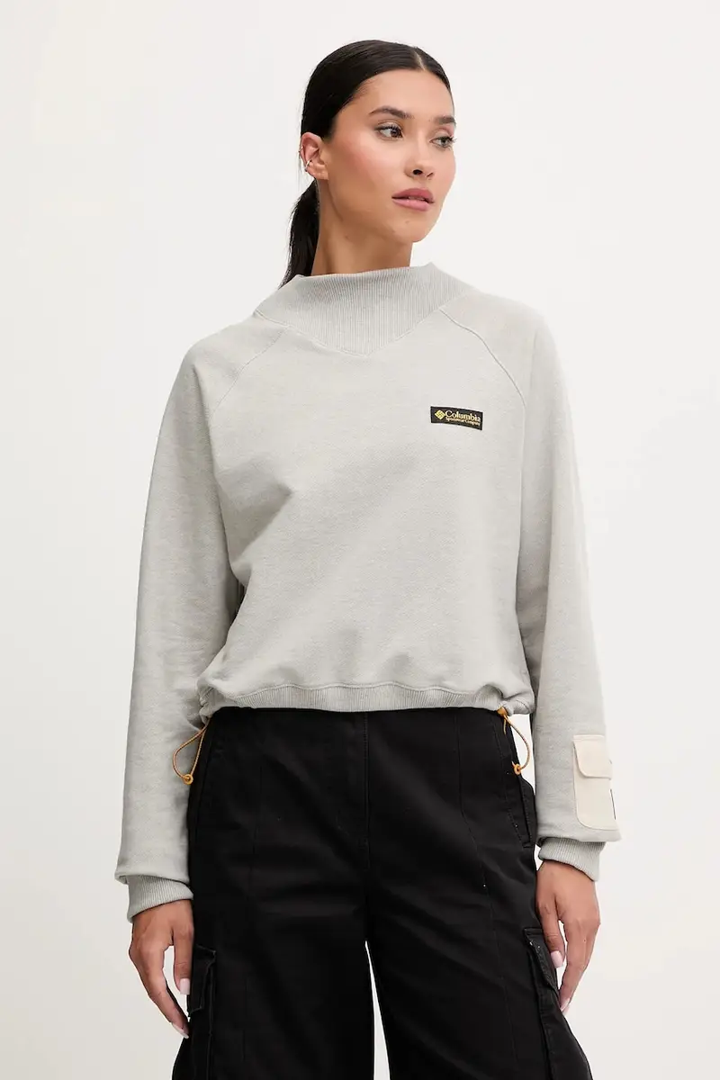 Columbia felpa in cotone High Cascades donna colore grigio 2136421