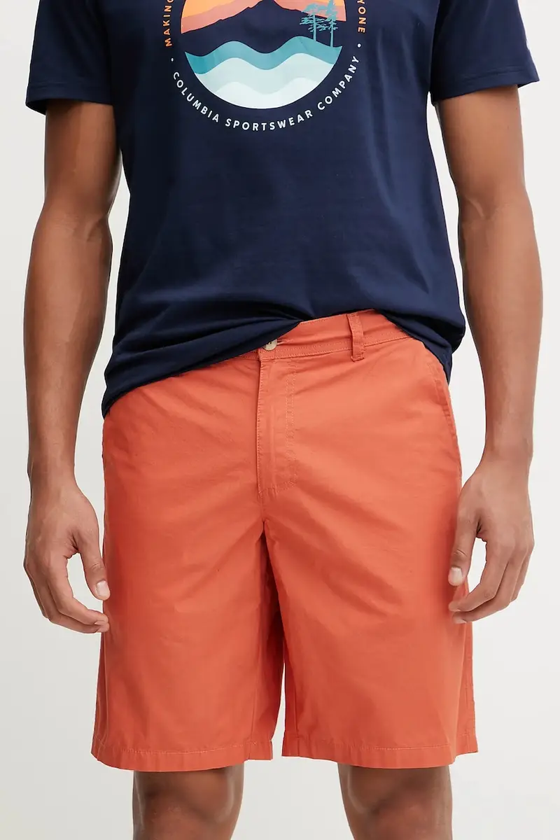 Columbia pantaloncini in cotone Washed Out colore verde 1491953 Arancione