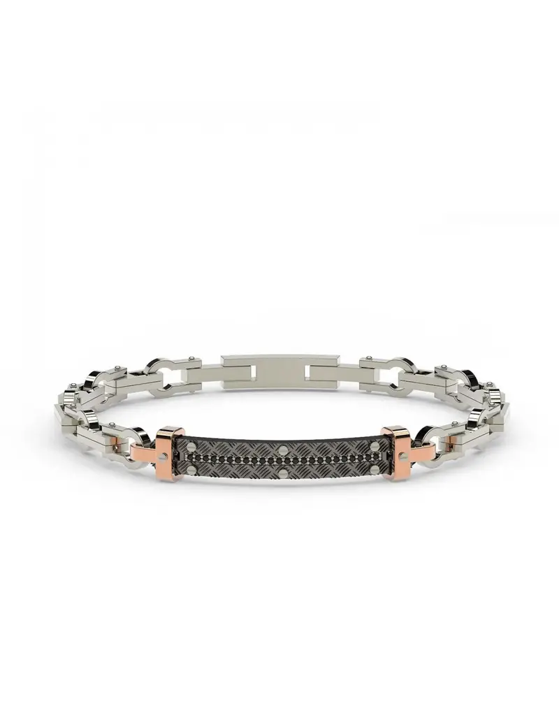 Comete Bracciale GIOIELLI UOMO Texture in acciaio UBR784