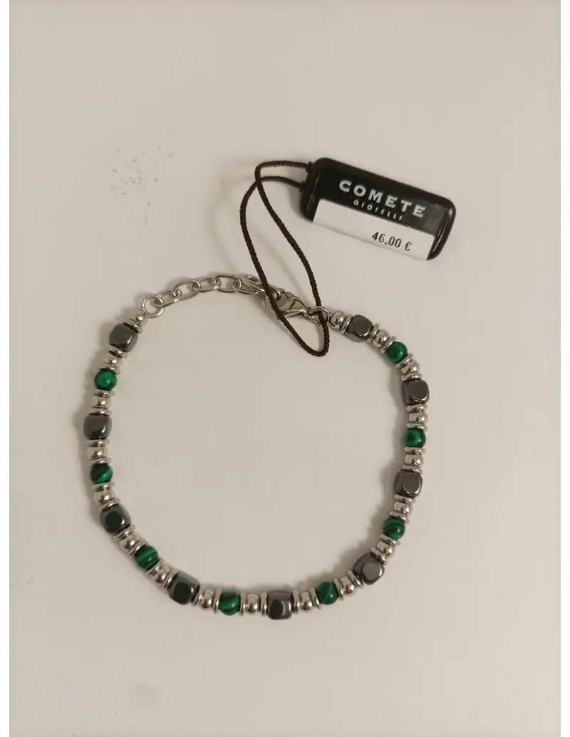 Comete Bracciale GIOIELLI Uomo UBR 1201 in acciaio con malachite verde ed matite
