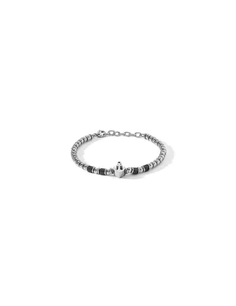 Comete Bracciale GIOIELLI Uomo UBR 1264 in acciaio con ancora ed ematite nera