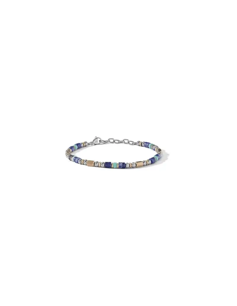 Comete Bracciale GIOIELLI Uomo UBR 1272 in acciaio con pvd oro giallo turchese e sodalite