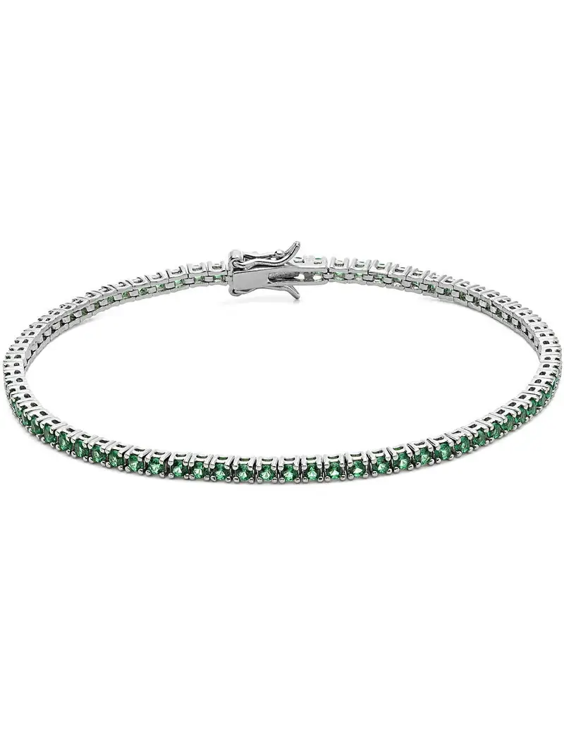 Comete Bracciale tennis GIOIELLI Uomo UBR 996 M19 in argento 925 e cristalli verdi