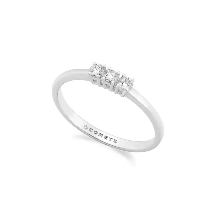 Anello Trilogy - Anello In Oro Bianco - Comete Gioielli