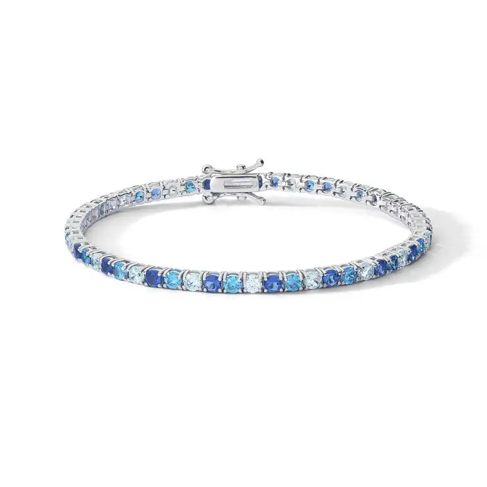 COMETE GIOIELLI Bracciale Argento Zirconi Zaffiro, Topazio, Acquamarina