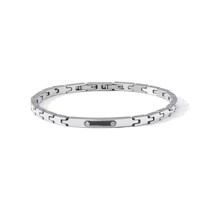 COMETE GIOIELLI Bracciale In Acciaio Lucido E Pvd Nero