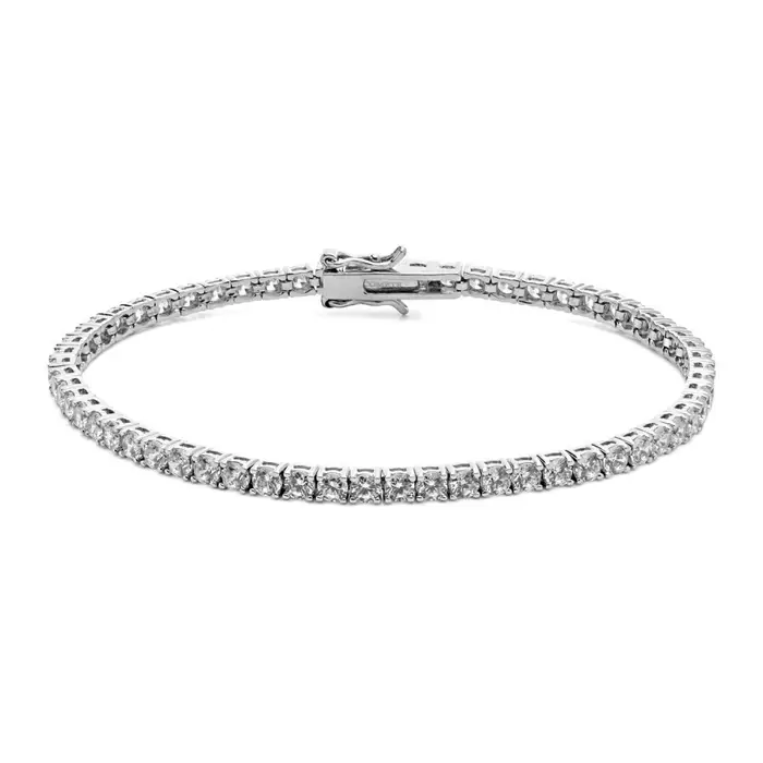 COMETE GIOIELLI Bracciale Tennis In Argento 925‰ Con Zirconi Bianchi