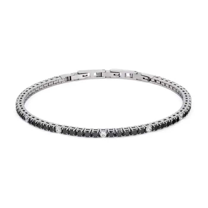 COMETE GIOIELLI Bracciale Tennis Uomo - Acciaio Zirconi
