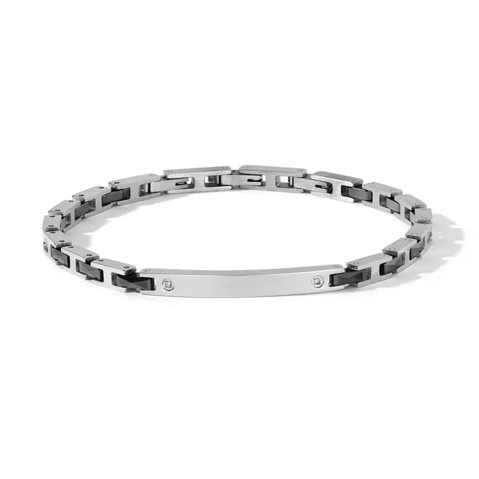 COMETE GIOIELLI Bracciale Uomo In Acciaio E Ceramica