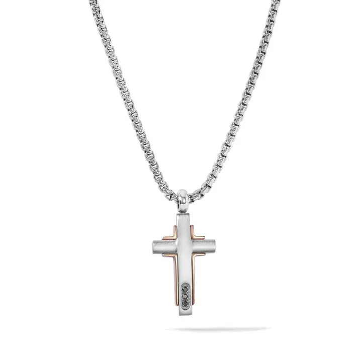 COMETE GIOIELLI Collana Con Croce In Acciaio