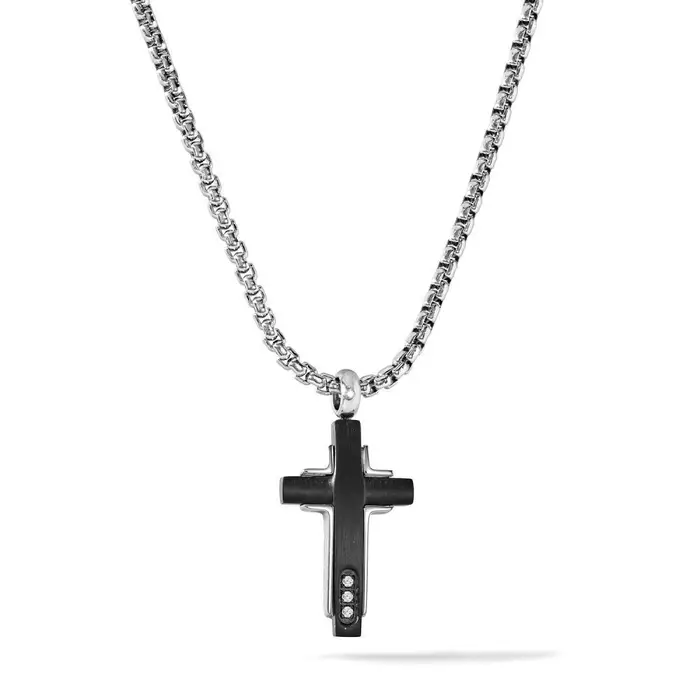 COMETE GIOIELLI Collana Con Croce In Acciaio - Uomo