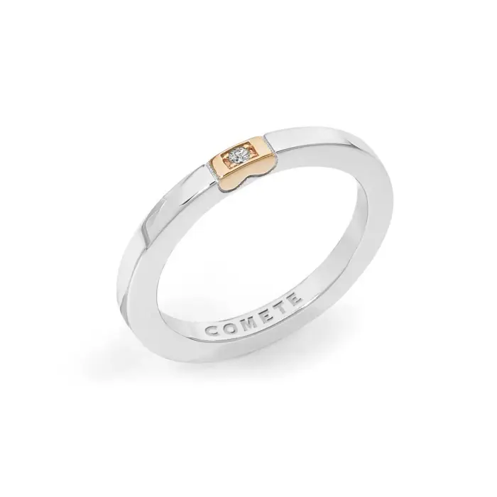 Fedina In Argento Cuore Rosa Donna - Comete Gioielli