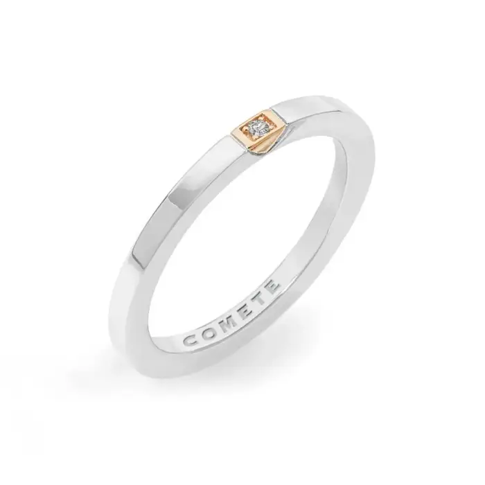 Fedina In Argento Cuore Rosa Uomo - Comete Gioielli