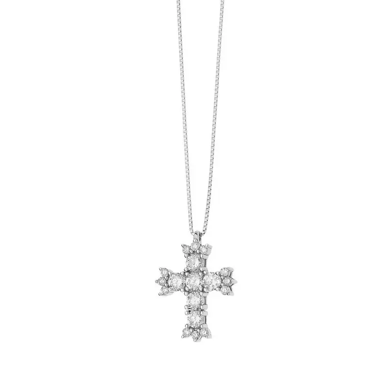 COMETE GIOIELLI Girocollo Croce In Oro E Diamanti