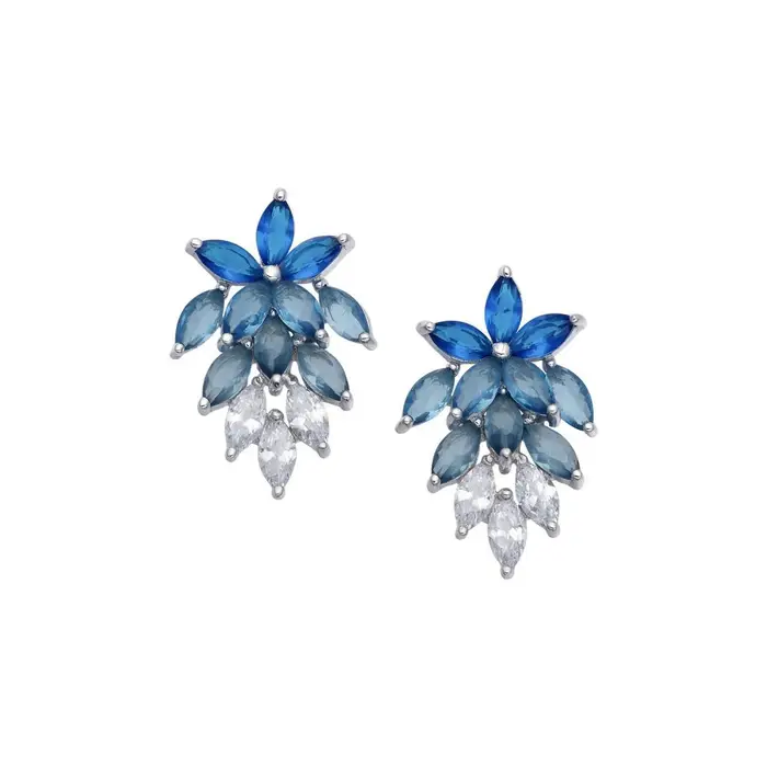 COMETE GIOIELLI Orecchini In Zirconi Degradè Azzurri Argento 925‰