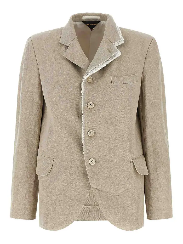 Comme Des Garcons Blazer con risvolto a doppio strato Beige
