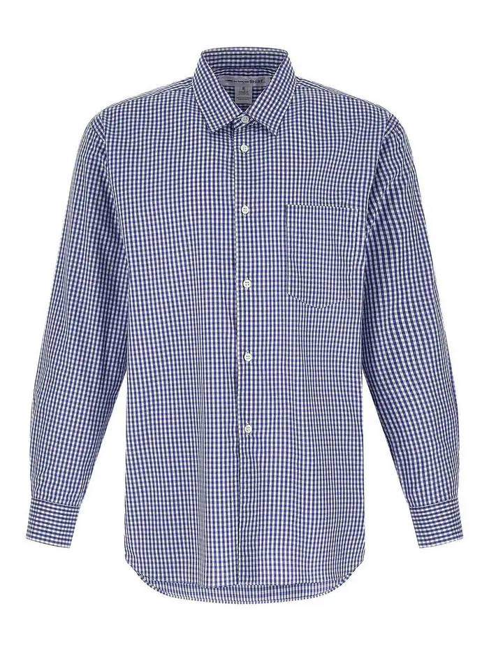Comme Des Garcons Camicia Vichy Blu