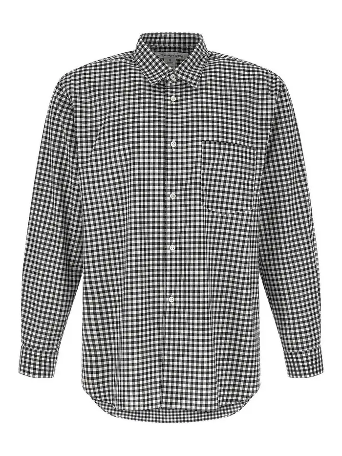 Comme Des Garcons Camicia Vichy Nero