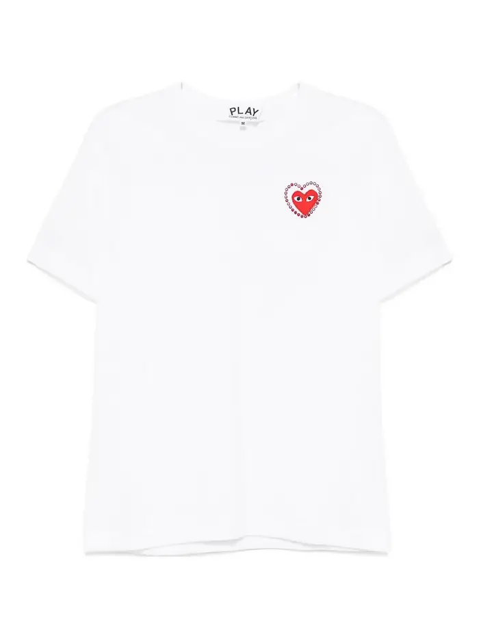 Comme Des Garcons T-shirt con toppa con logo Bianco