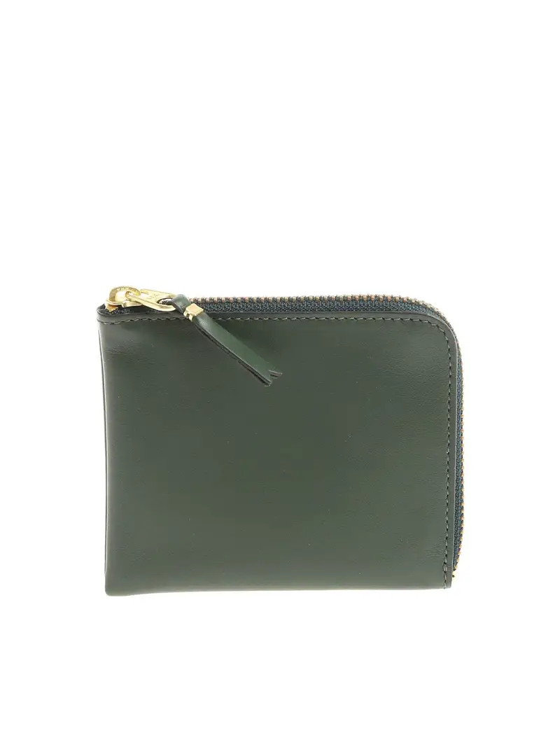 Comme Des Garçons Wallet Porta monete verde bottiglia con zip