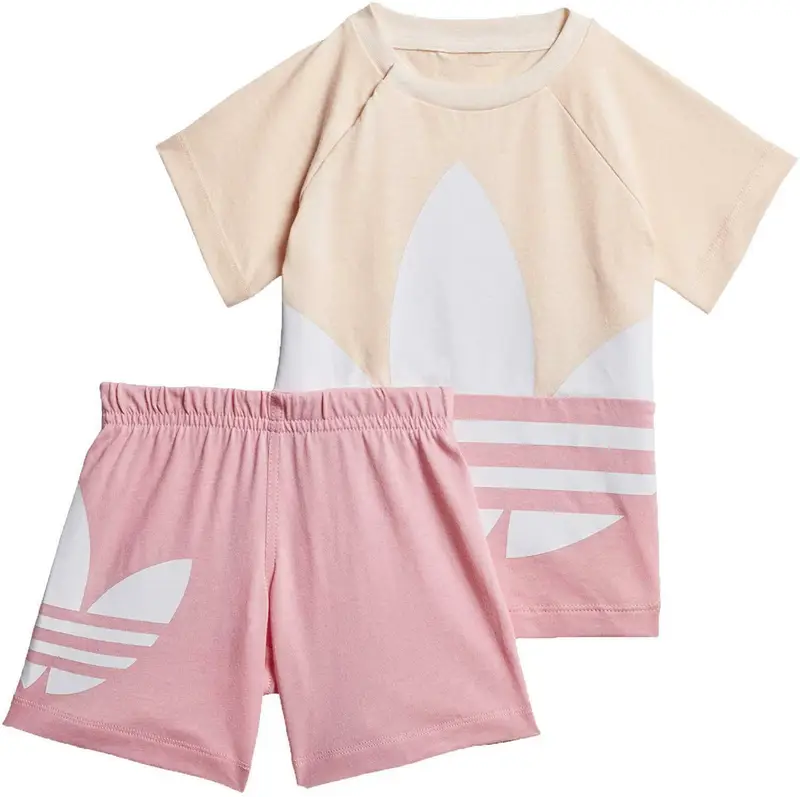 Completino bambina adidas large trefoil short tee set- gd2651 | Adidas