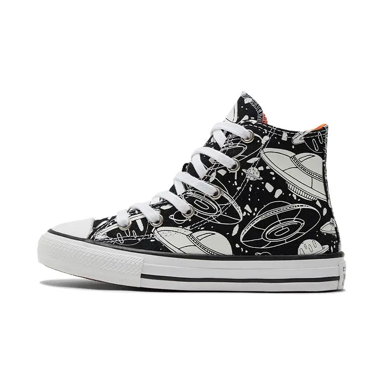 Converse All Star Chuck Taylor Comode alla Moda Scarpe in Tela Sneakers Bambini Bianco Nero 673086C