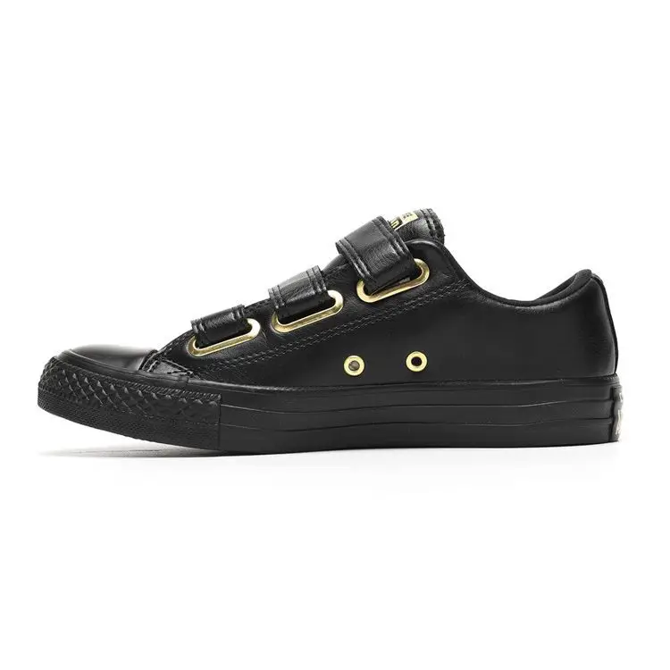 Converse All Star Ctas 3V Ox Scarpe da Skate Basse Antiscivolo Resistenti Leggere Sneakers da Donna Nero Oro 559906C
