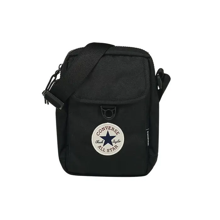 Converse Borsa a tracolla Serie Sportiva Casual DIL alla moda Versatile Poliestere Borsa a tracolla Unisex Nera 10018468-A01 Black