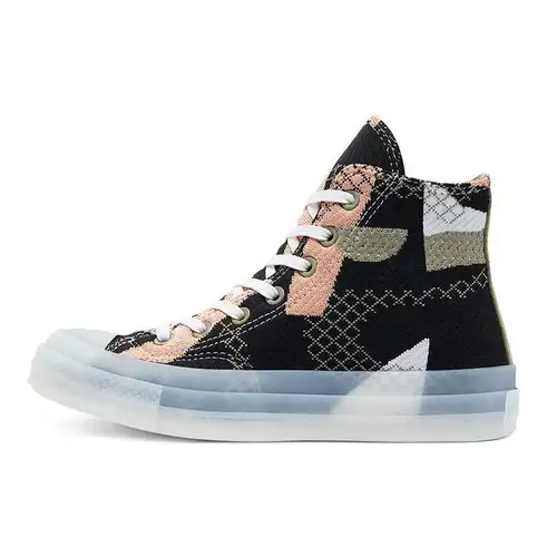 Converse Chuck 70 High Knit Mashup Scarpe da Ginnastica da Uomo Nero Bianco Ghiaia 570273C