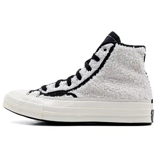Converse Chuck 70 High Sherpa - Egret Sneakers Unisex Bianche Nere 172006C 36 5