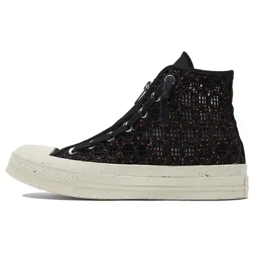 Converse Chuck 70 High Speckled Nero Crochet Donna Scarpe da ginnastica Bright-Poppy Egret 570784C