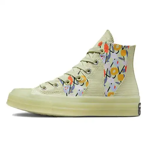 Converse Chuck 70 High We Are Stronger Together Sneakers da Donna Verde Oliva-Aura Nero A01730C