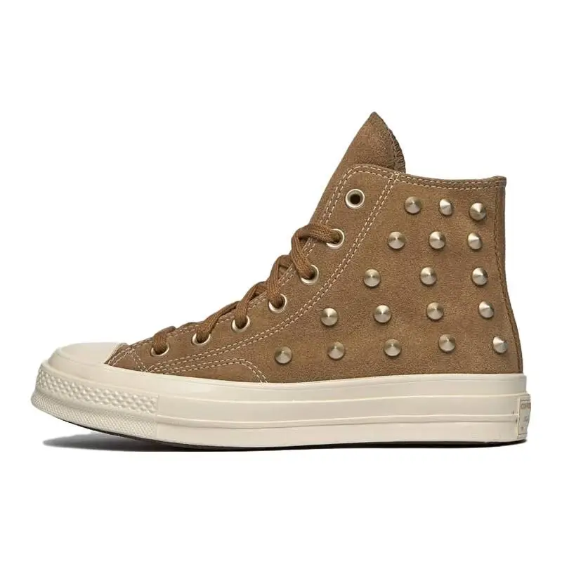 Converse Chuck Taylor All Star anni 70 Casual Comode Scarpe di Tela Alte in Pelle Sneakers da Donna Marroni A04273C