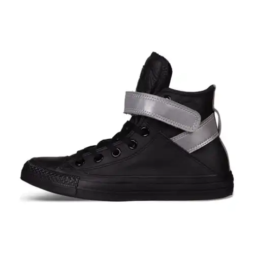 Converse Chuck Taylor All Star Brea Hi Riflettente Nero Scarpe da Ginnastica da Donna Argento 553422C