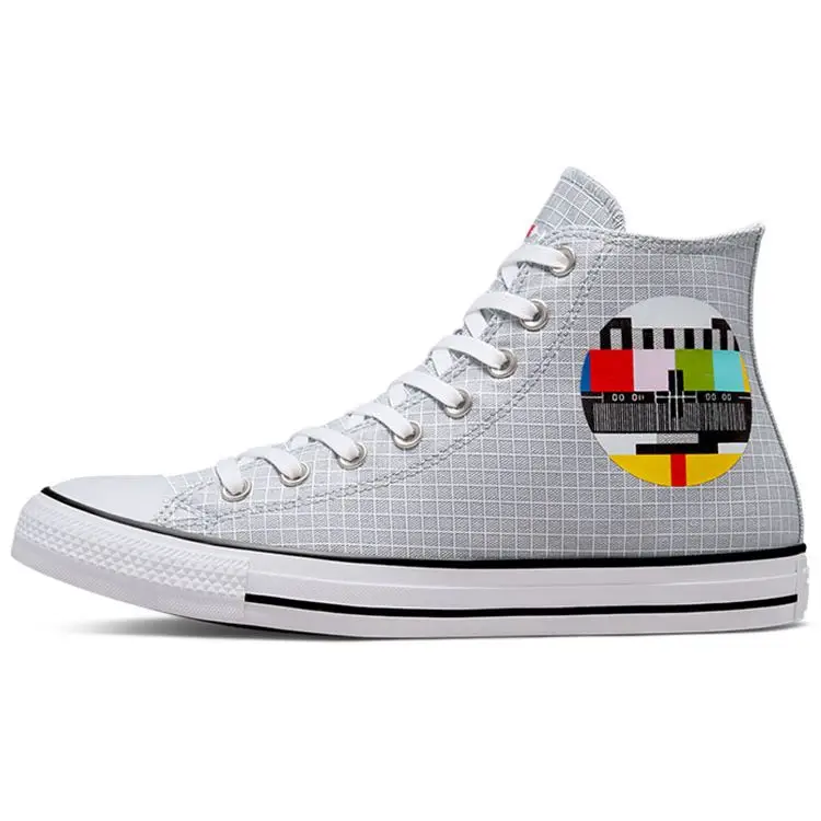 Converse Chuck Taylor All Star Comode Leggere Resistenti Scarpe Alte in Tela Unisex Sneaker Grigio Bianco A03783C