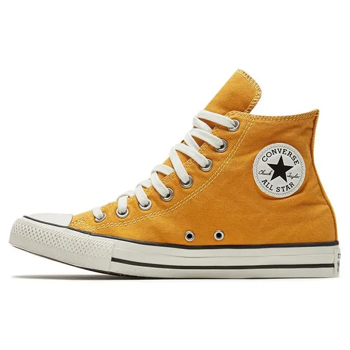 Chuck Taylor All Star Hi Vintage Comode Versatili Resistenti Scarpe Alte in Tela Sneakers Unisex Giallo 167959C 37 5
